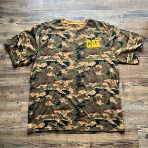 CAT Mens Camo Camouflage Short Sleeve Crew Neck T-Shirt Size XXL